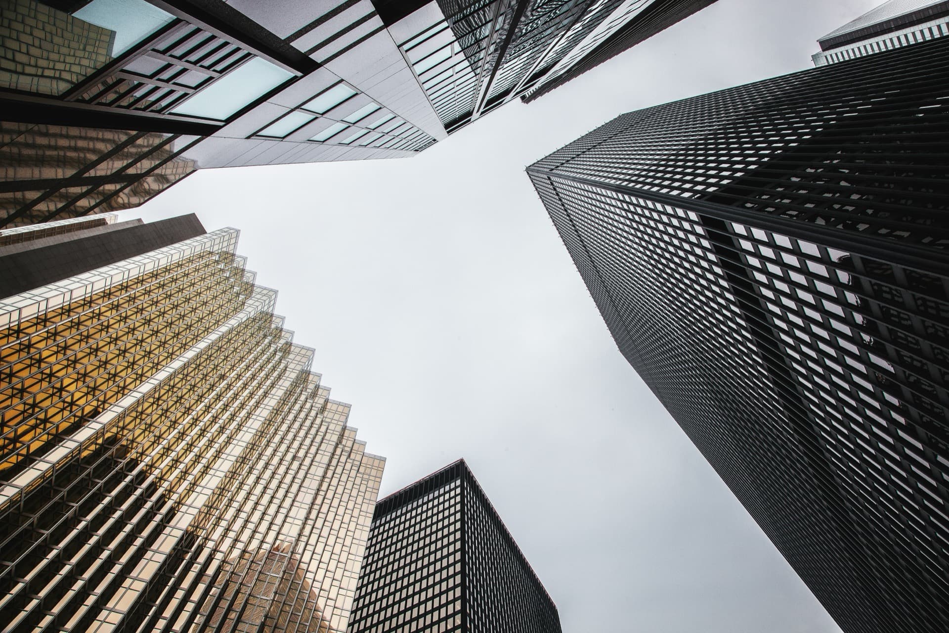 Skyscrapers from street level