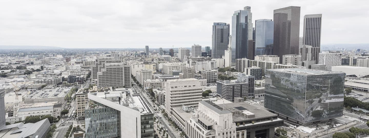 Panoramic city skyline of commercial buildings