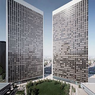 Twin commercial office towers