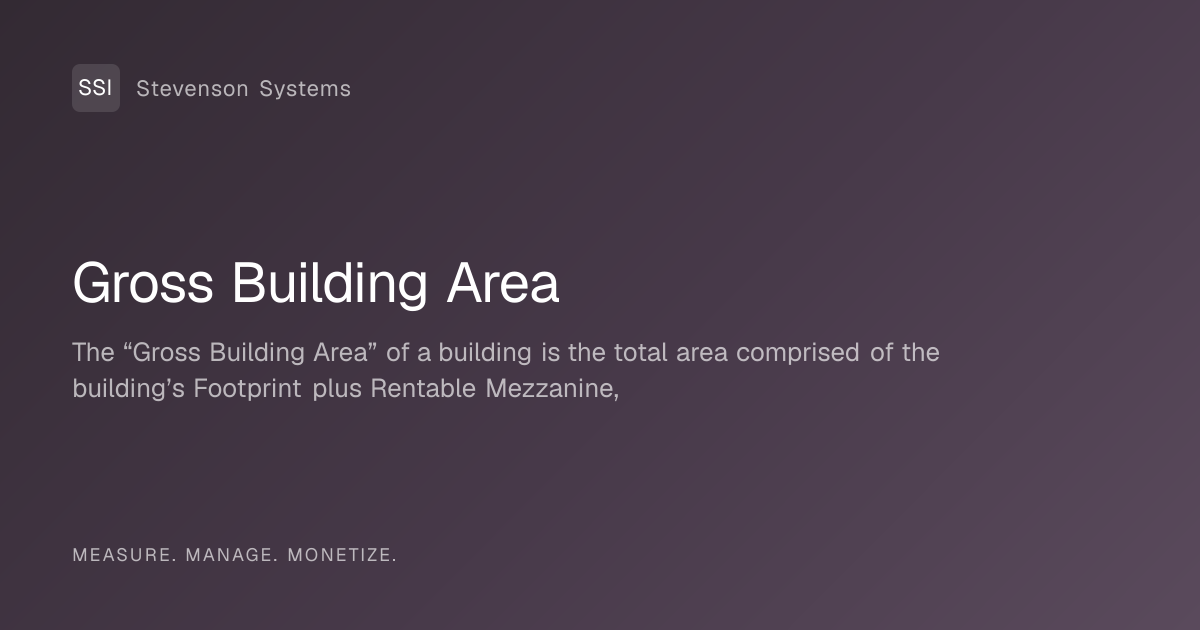 Gross Building Area | Compendium of Terms | Stevenson Systems